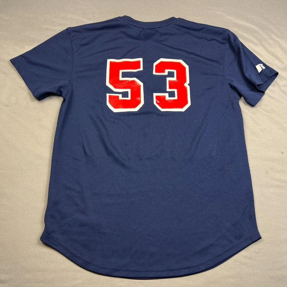 Russell Athletic MLB Minnesota Twins #53 Jersey Youth XL Buttoned Blue Shirt
